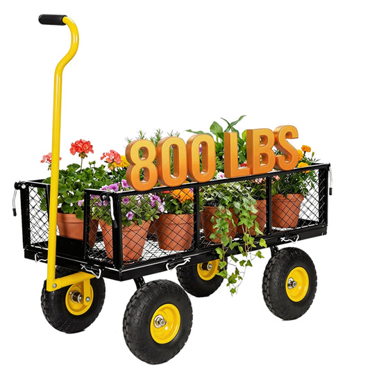 My Depot 800 LBS Steel Garden Cart Heavy Duty Mesh Utility Wagon Carts