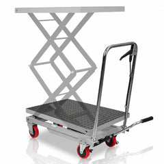 My Depot 400 Lbs Hydraulic Lift Table Cart,Hydraulic Lift Table Cart | 50 in Max Height Scissor Lift, 4 Wheels, Non-Slip Platform, Material Handling Equipment