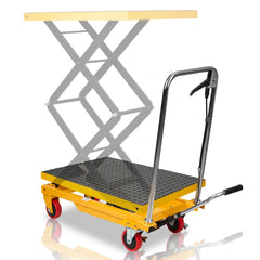 My Depot 400 Lbs Hydraulic Lift Table Cart,Hydraulic Lift Table Cart | 50 in Max Height Scissor Lift, 4 Wheels, Non-Slip Platform, Material Handling Equipment