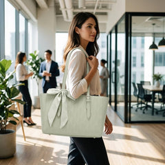 Rosvovo Tote Bag for Women | Large Capacity Tote, Stylish Mint Green Handbag, Work, School