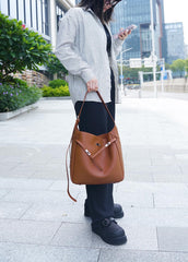 Rosvovo Genuine Leather Hobo Bag for Women, Slouchy tote Bags Purse Shoulder bag