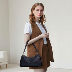 Rosvovo Genuine Leather Purses for Women, Real Leather Women's Shoulder bag Handbag Crossbody Bag Hoho bag