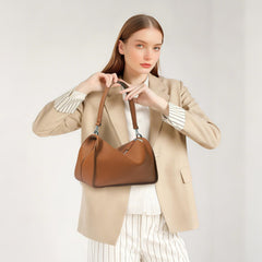 Rosvovo Genuine Leather Purses for Women, Real Leather Women's Shoulder bag Handbag Crossbody Bag Hoho bag