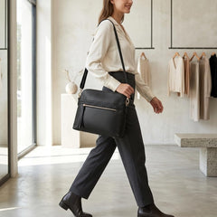 Rosvovo 180 Lightweight Leather Crossbody Bag - Medium Shoulder Bag for Women with Adjustable Strap and Zipper Pocket
