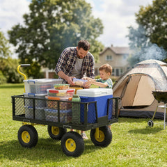 My Depot 800 LBS Steel Garden Cart Heavy Duty Mesh Utility Wagon Carts