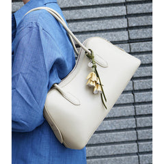 Rosvovo Genuine Leather shoulder Bag for Women with Top Handle, Satchel purse Bowler Handbags with zipper closure