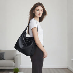Rosvovo Genuine Leather Hobo Bag for Women, Slouchy tote Bags Purse Shoulder bag