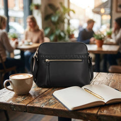 Rosvovo 180 Lightweight Leather Crossbody Bag - Medium Shoulder Bag for Women with Adjustable Strap and Zipper Pocket