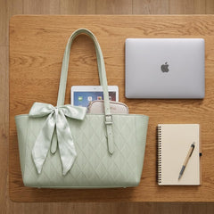 Rosvovo Tote Bag for Women | Large Capacity Tote, Stylish Mint Green Handbag, Work, School