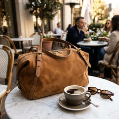 Rosvovo Premium Suede Leather Crossbody Purse for Women, Small Shoulder Bag with Adjustable Strap, Classic Brown Hobo Handbag