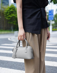 Rosvovo Genuine Leather shoulder Bag for Women with Top Handle, Satchel purse Bowler Handbags with zipper closure