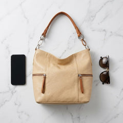 Rosvovo Genuine Leather Shoulder Bags for Women | Soft Full Grain Leather Handbag, Stylish Slouchy Hobo, Tote Style