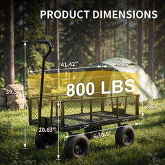 My Depot 800 LBS Steel Garden Cart Heavy Duty Mesh Utility Wagon Carts