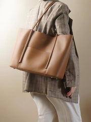 Rosvovo Genuine Leather Tote Bag for Women, Soft Purses Handbags Shoulder Fashion Top Handle Bag Large Capacity