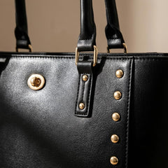 Rosvovo Leather Tote Bag for Women, Large Capacity Top Handle Shoulder Bag | Stylish Handbag, Travel, Daily Use