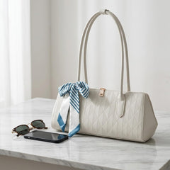 Rosvovo Top Handle Bag | Elegant White Handbag, Women, Structured Designer Inspired, Formal Events, Daily Luxury
