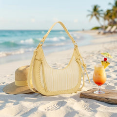 Rosvovo Straw Shoulder Bag | Woven Raffia Purse, Women, Trendy Summer Crossbody, Beach Bag, Vacation