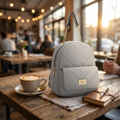 Rosvovo Fashion Mini Backpack - Cute Small Backpack Purse for Women & Teen Girls, Stylish Gray Mini Bookbag for Daily Use and Travel
