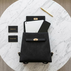 Rosvovo Leather Backpack Purse for Women - Designer Small Backpack | Daily Essentials, Professional Use
