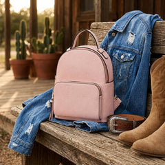 Rosvovo Mini Backpack Purse - Stylish Small Backpack for Women, Compact Pink Fashionable Daypack