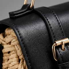 Rosvovo Straw Crossbody Bag - Versatile Woven Top-Handle Handbag for Summer & Vacation
