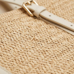 Rosvovo Straw Tote Bag | Stylish Raffia Beach Bag, Women, Large Woven Summer Handbag, Tropical Vacations, Resort Outings
