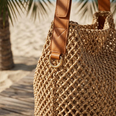 Rosvovo Summer Straw Woven Shoulder Bag | Boho Crochet Beach Bag, Trendy Straw Handbag, Women