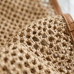 Rosvovo Straw Woven Tote Bag | Stylish Summer Beach Bag, Large Vacation Tote, Women