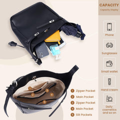 Rosvovo Genuine Leather Hobo Bag for Women, Slouchy tote Bags Purse Shoulder bag