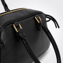 Rosvovo Swing Bag, Leather Bowler Bag with Zip Closure, Versatile Swing Zip Shoulder Bag for Women