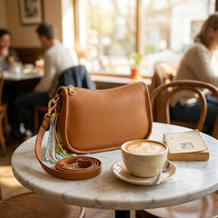 Rosvovo Retro Vegan Leather Hobo Bag - Small Brown Shoulder Purse | Women, Vintage, Y2K Mini Bag