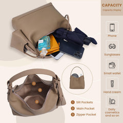 Rosvovo Genuine Leather crossbody Bag for Women, Slouchy crescent Hobo bag Purses shoulder bag with Adjustable Strap