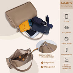 Rosvovo Genuine Leather Purses for Women, Real Leather Women's Shoulder bag Handbag Crossbody Bag Hoho bag