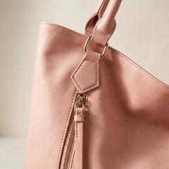 Rosvovo Pink Tote Bag - Large Slouchy Shoulder Bag for Women | Trendy Vegan Leather Hobo Handbag, Work, Travel, Daily Use