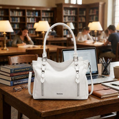 Rosvovo Genuine Leather Purses for Women | High Quality Pebbled Leather Handbag, Tote Bag, Daily Use
