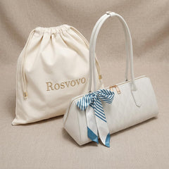 Rosvovo Top Handle Bag | Elegant White Handbag, Women, Structured Designer Inspired, Formal Events, Daily Luxury