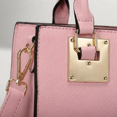 Rosvovo Square Leather Crossbody Bag for Women - Pink Mini Purse & Structured Handbag