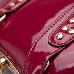 Rosvovo Women's Shiny Red Patent Leather Purse | Structured Top Handle Handbag, Formal Events, Evening Wear