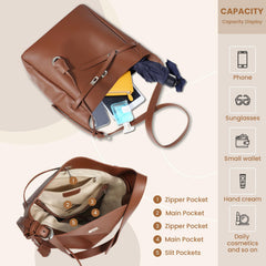 Rosvovo Genuine Leather Hobo Bag for Women, Slouchy tote Bags Purse Shoulder bag