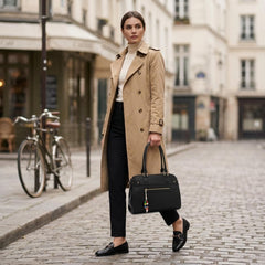 Rosvovo Leather Tote Bags | Minimalist East West Shoulder Bag, Women, Luxury Handbag, Professional, Daily Use