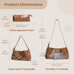Rosvovo Genuine Leather Hobo Bag for Women, Slouchy tote Bags Purse Shoulder bag