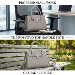 Rosvovo Top Handle Tote Bags for Women | Structured Multi-Compartment, Work Purse, Laptop Bag