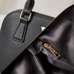 Rosvovo Women's Small Satchel Bag - Classic Leather Handbag with Detachable Shoulder Strap & Metal Clasp