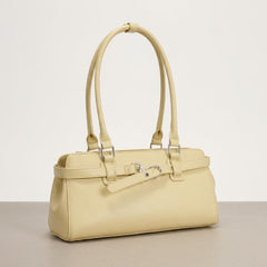 Rosvovo Women's Top Handle Shoulder Bag | Butter Yellow Tote, Large Capacity, PU Leather Handbag, Trendy Summer Style