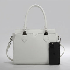 Rosvovo White Crossbody Purse for Women | Elegant Small White Handbag, Silver Hardware
