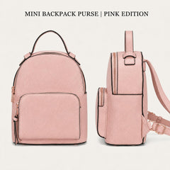 Rosvovo Mini Backpack Purse - Stylish Small Backpack for Women, Compact Pink Fashionable Daypack