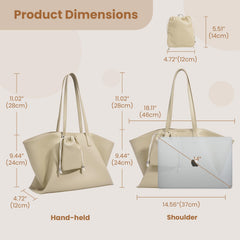 Rosvovo Genuine Leather Tote Bag for Women, Soft Purses Handbags Shoulder Fashion Top Handle Bag Large Capacity