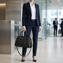 Rosvovo Crossbody Dome Satchel Handbag | Structured Black Purse, Women, Small Elegant Handbag, Daily Use, Professional Work