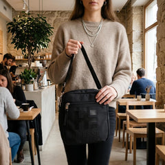 Rosvovo Crossbody Bags for Women, Stylish Vegan Leather Small Purse with Adjustable Strap & Front Pocket, Black Handbag
