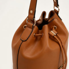 Rosvovo Leather Bucket Bags | Stylish Drawstring Purse, Shoulder Bag, Women